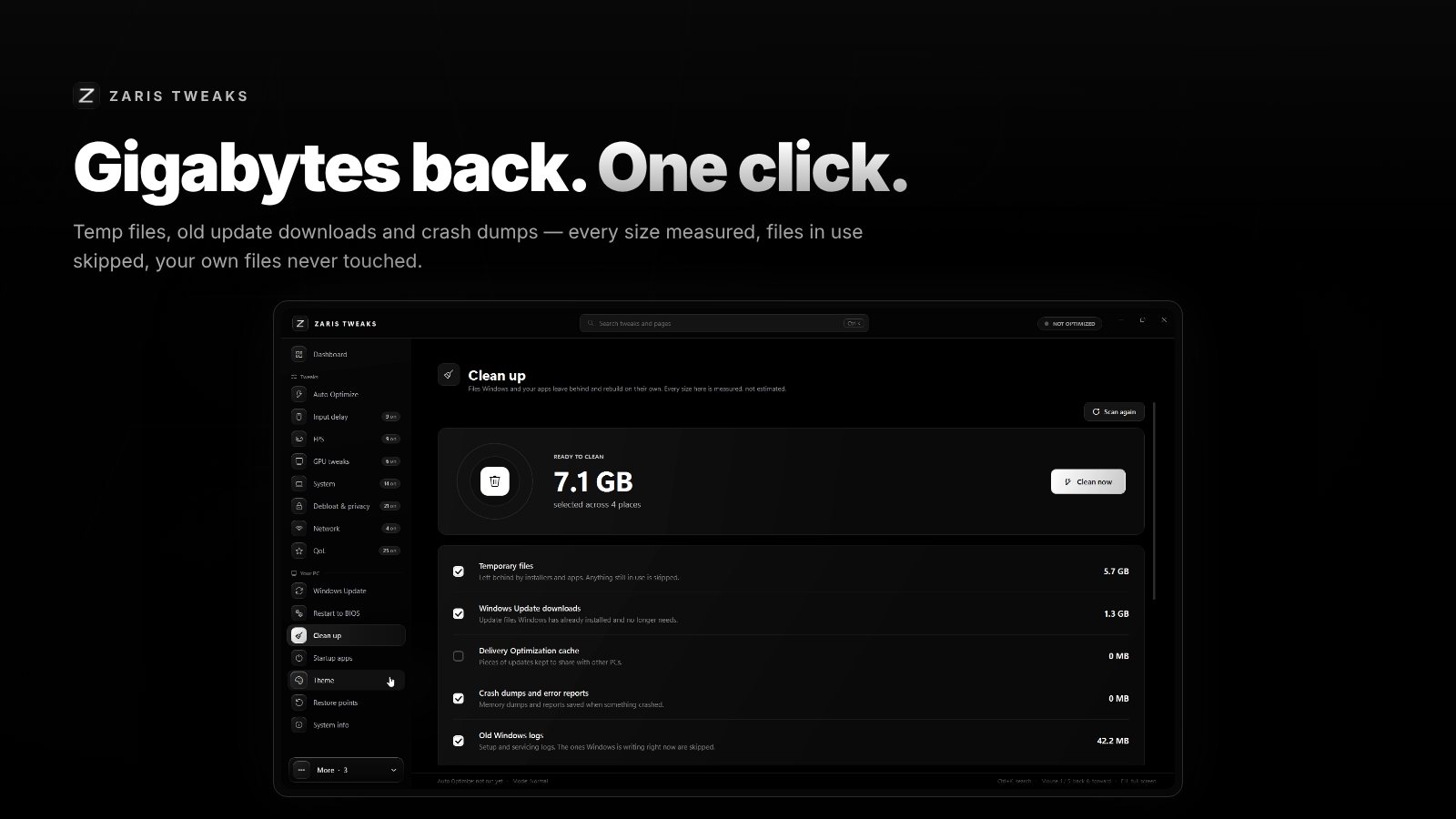 Clean up: gigabytes back in one click